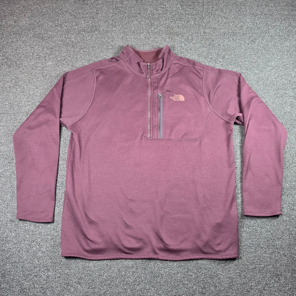 The North Face Canyonlands 1/4 Zip Pullover Maroon Mens XL Fleece Lined NF0A3SO7